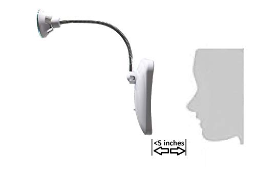 JiBen Square Flexible 10X Magnifying LED Mirror with Suction Cup