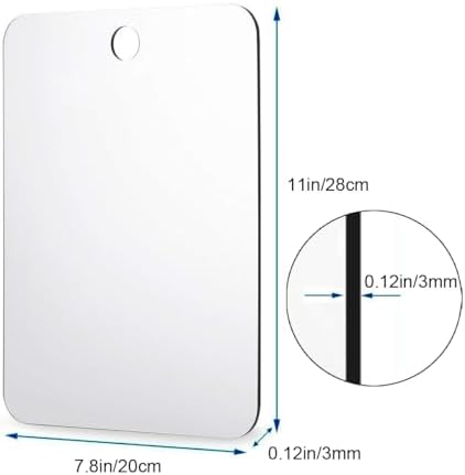 DFLLLO Large Shatterproof Shower Mirror with Pre-Warming