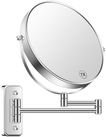 BTremary 9-inch 7X Swivel Wall Mirror for Grooming