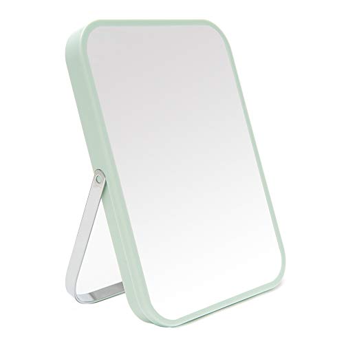 YEAKE 8-Inch Portable Folding Makeup Mirror with Metal Stand Green