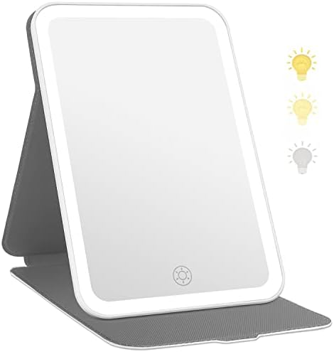 Travel-Friendly Makeup Mirror with 72 LED Lights and Touch Screen