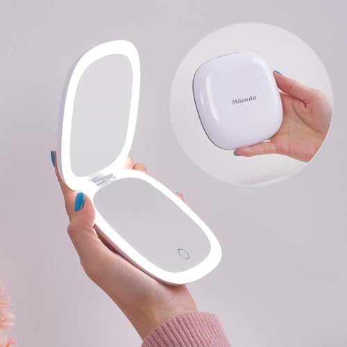 Small LED Magnifying Mirror with 1X10X Portable