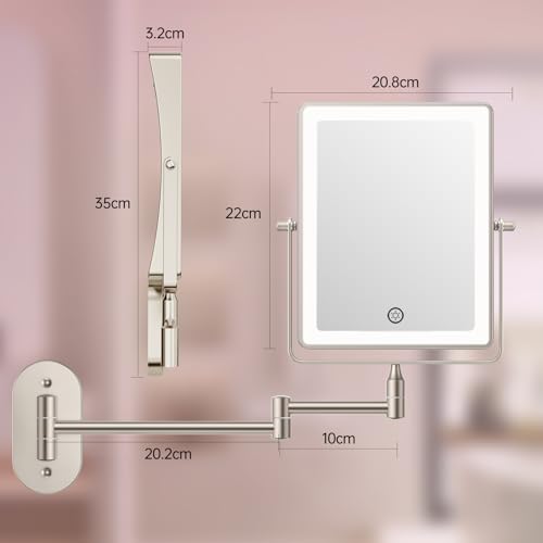 FASCINATE Wall-Mounted Rechargeable Makeup Mirror