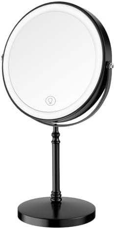 DEIOVWXS Lighted Makeup Mirror Rechargeable 3000mAh 360 Rotation Bright Adjustable Womens Gift