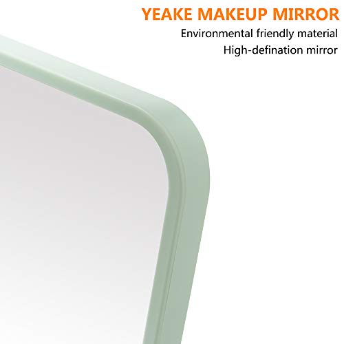 YEAKE 8-Inch Portable Folding Makeup Mirror with Metal Stand Green