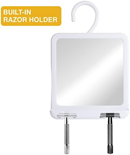 MirrorVana Dual Anti-Fog Shower Mirror - 8x7 White