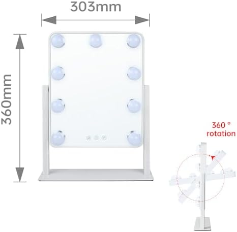 Hollywood Vanity Mirror with Lights 360 Rotation Smart Touch Control