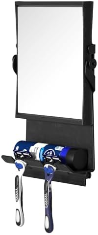 Fogless Dual-Sided Shaving Mirror with Anti-Fog Technology - Black