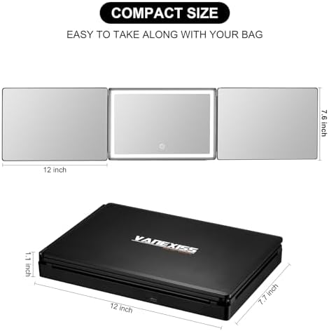 Vanexiss Rechargeable Trifold Mirror