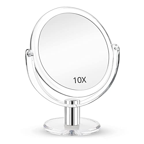 Fabuday Dual-Sided Makeup Mirror 10X Magnification Elegance for Make-up