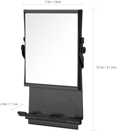 Fogless Dual-Sided Shaving Mirror with Anti-Fog Technology - Black