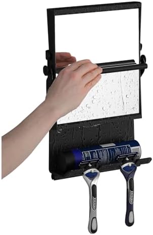 Fogless Dual-Sided Shaving Mirror with Anti-Fog Technology - Black