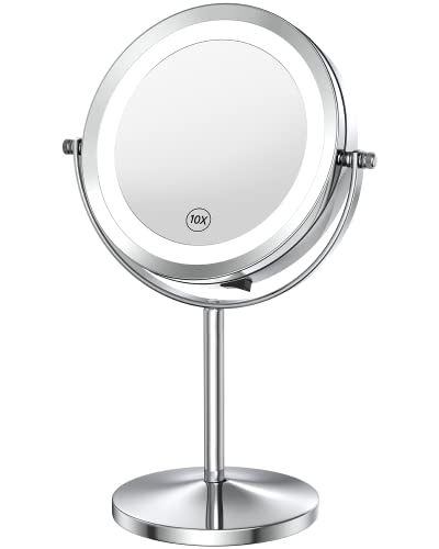 Womens 10x Magnifying Makeup Mirror with LED Lights