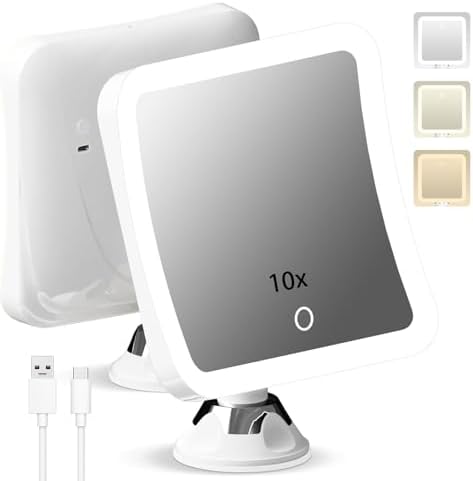 Glimmerx 10X Magnifying Lighted Makeup Mirror - Lighted Vanity Mirror