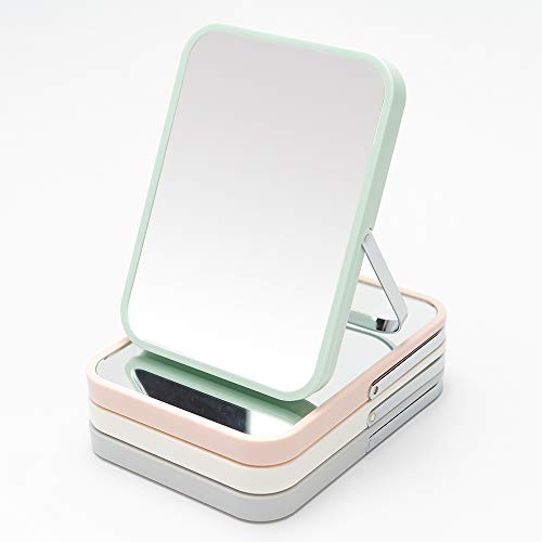 YEAKE 8-Inch Portable Folding Makeup Mirror with Metal Stand Green