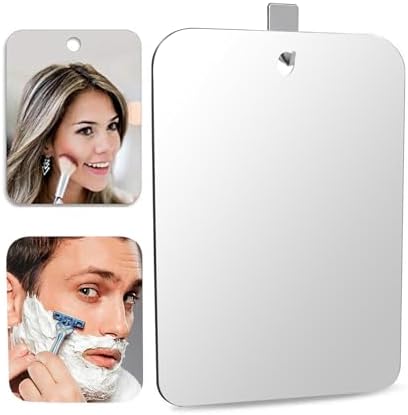 DFLLLO Large Shatterproof Shower Mirror with Pre-Warming