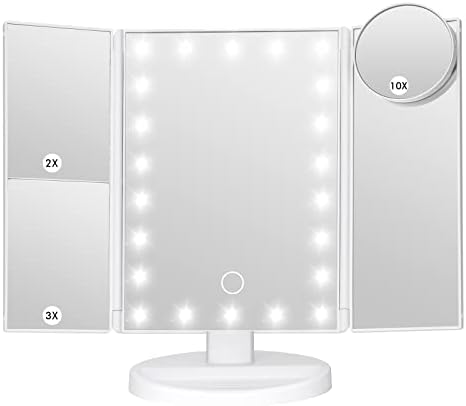 Lighted Adjustable 10X Makeup Vanity Mirror