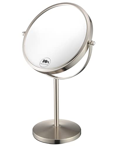 ALHAKIN 10x Magnifying Makeup Mirror Compact with 360 Swivel Anti-Slip Base