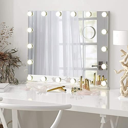 LUXFURNI Hollywood Vanity Mirror 26x21 Inch