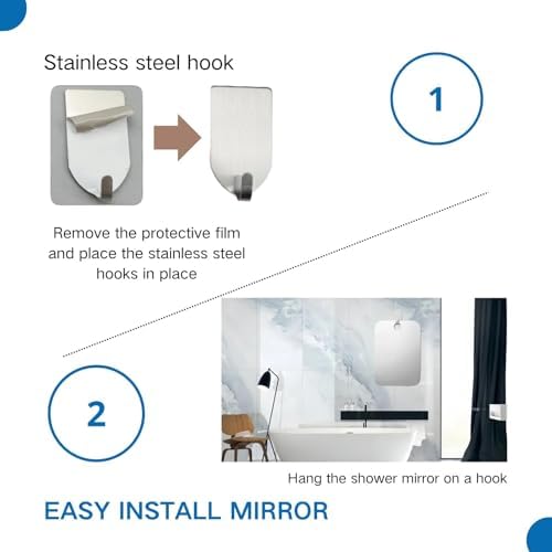Shaving Mirror Hook 78x98 inches Non-Breakable acrylic mirror