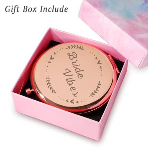 Brides Compact Engraved Mirror Beauty Party Gift Personalized Bridesmaids Bridal Shower Ease