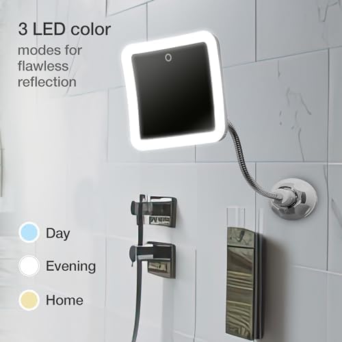 Fancii 10x Flexible Magnifying Mirror with 3 LED Settings