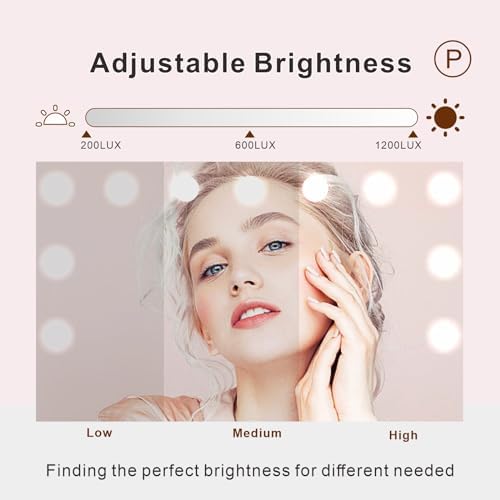 15-Bulb Vanity Mirror 3 Lighting Modes 10xMagnification