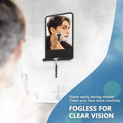 Fogless Shower Mirror with Anti-Fog Technology Clear Shaving with Style