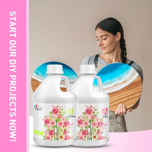 YIEHO 2 Gallon Crystal Clear Epoxy Resin for Art Crafts and DIY