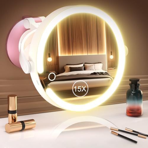 Magnifying Mirror with suction cup triple modes for bathroom and travel