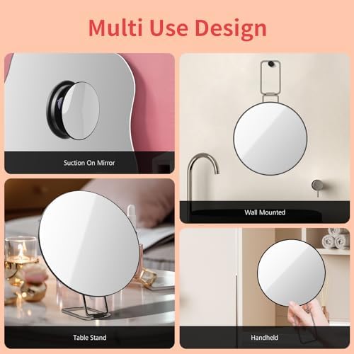 30x Travel Magnifying Mirror with Stand and Suction Cups