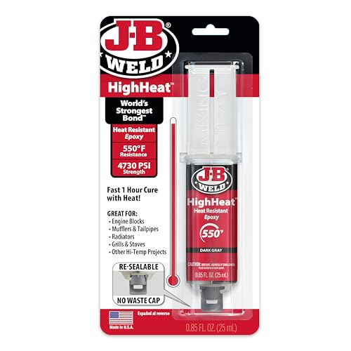 J-B Weld - High Heat Epoxy Syringe Dark Grey - Heat-Resistant Repair