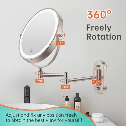 Portable Wall-Mounted Makeup Vanity Mirror Durable Rechargeable Basic