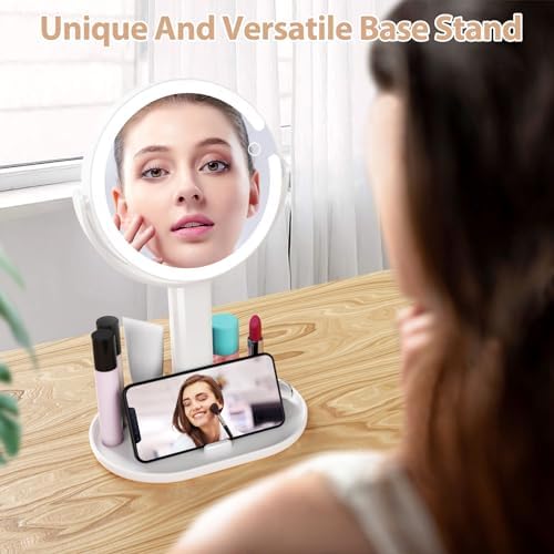 Lighted Makeup Mirror with 1X10X Magnification