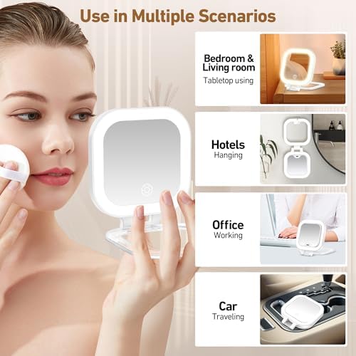 GOMIPURU Travel Mirror with Lights