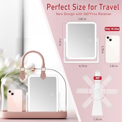 Smart Travel Makeup Mirror with Light