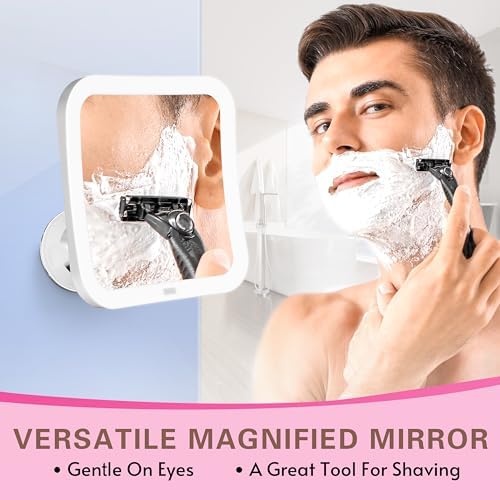 10X Magnifying LED Mirror with LED Lights Swivel Base and Travel Ready