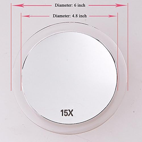 Precision makeup mirror with 15x magnification