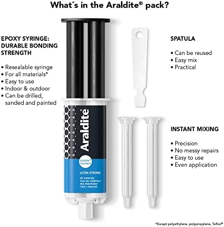 Araldite Heavy-Duty Epoxy Glue - 24ml Syringe for Quick Tasks