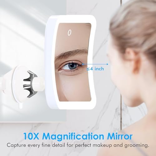 Glimmerx 10X Magnifying Lighted Makeup Mirror - Lighted Vanity Mirror