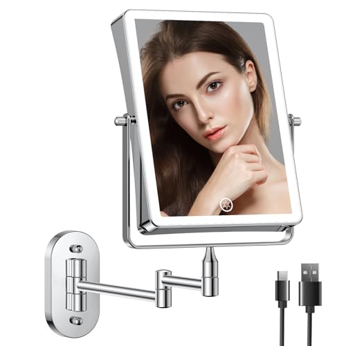FASCINATE Japanese-Style Rechargeable Wall-Mounted Makeup Mirror