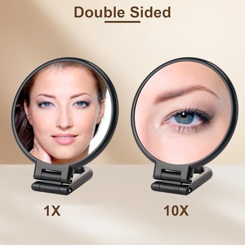 BOOMIBOO 10x Magnifying Handheld Travel Mirror