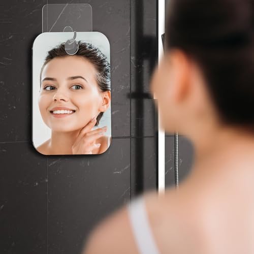 HoneyBull Flat Shower Mirror with Razor Holder