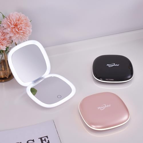 Small LED Magnifying Mirror with 1X10X Portable