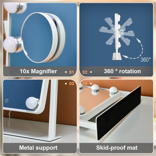 Hollywood Vanity Mirror with Lights 360 Rotation Smart Touch Control