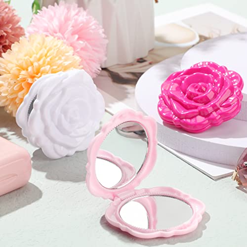 Exquisite 30-Piece Compact Pink Rose Mirrors Handheld Travel Gift