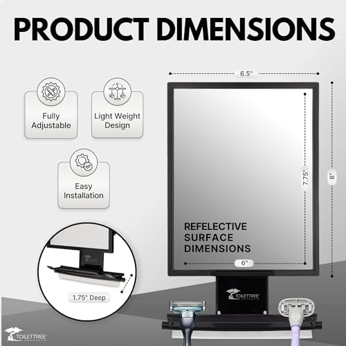 ToiletTree Adjustable vagrancy-Free Shower Mirror