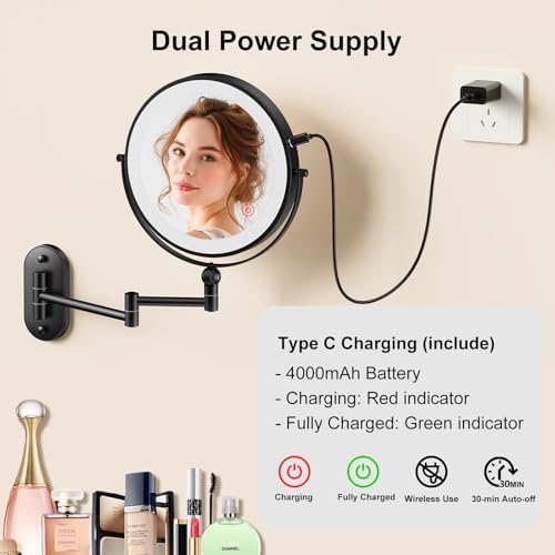Double-Sided 9-inch Wall-Mounted 4000mAh Rechargeable