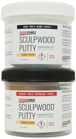 System Three SculpWood Putty Epoxy Wood Filler 8 oz Brown