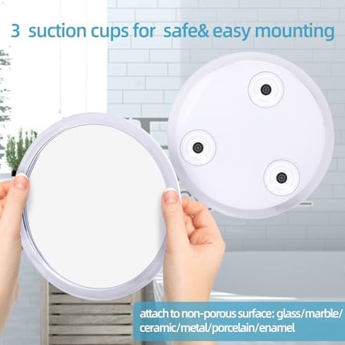 Fog-Free Shower Mirror with Suction Cups